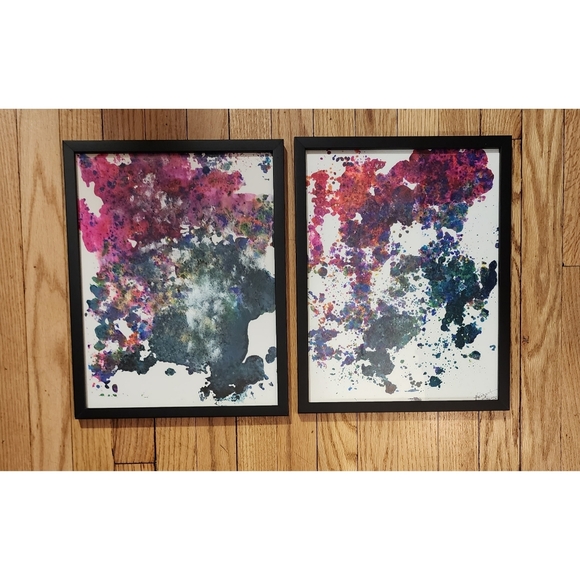 2 HANDCRAFTED Abstract Paintings HANDPAINTED Artwork HANDMADE Wall Art Decor - Picture 2 of 7